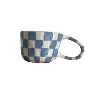 Cheeky Checker Mug | BLUE